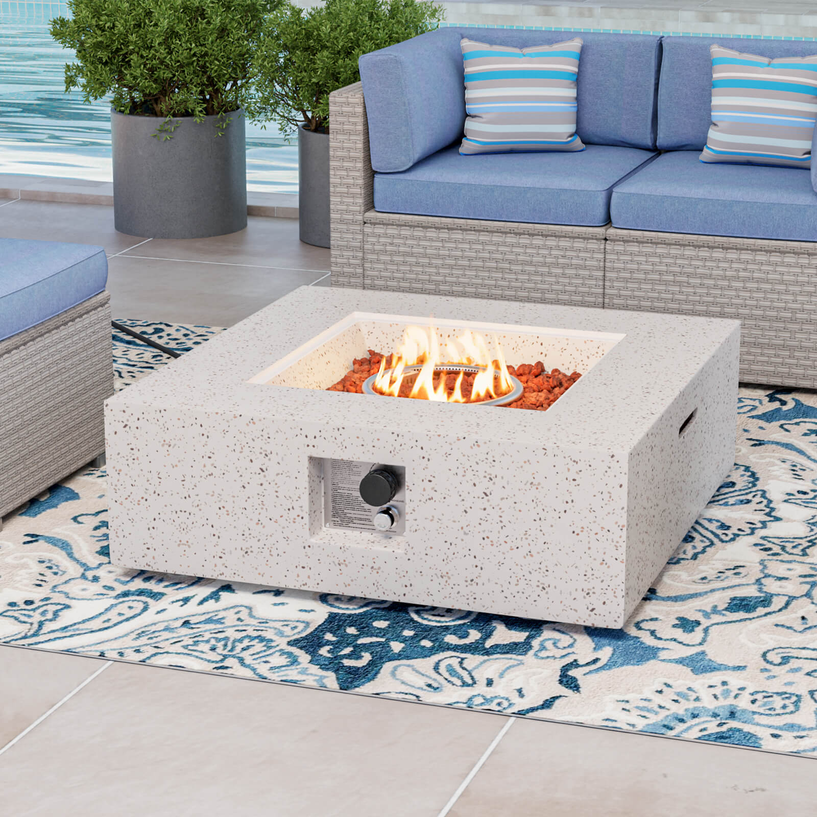 Sonder Square Outdoor Propane Fire Pit