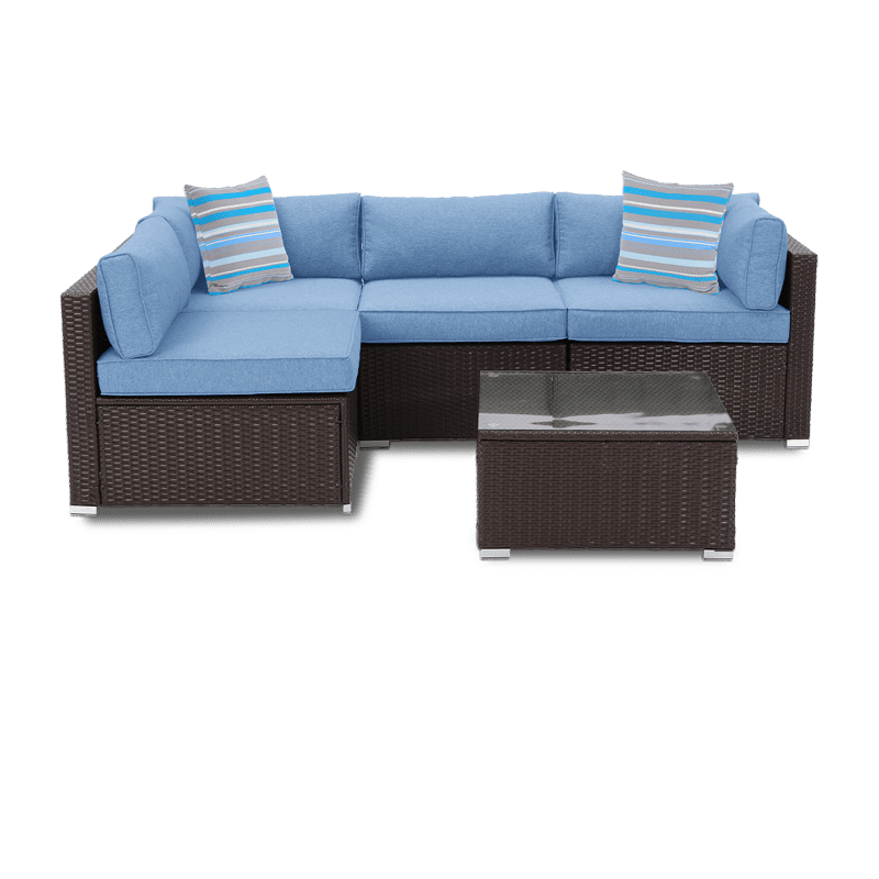 5 piece rattan discount sectional