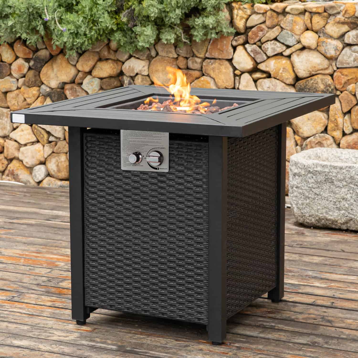 Eternity Square Iron Propane Fire Pit Table