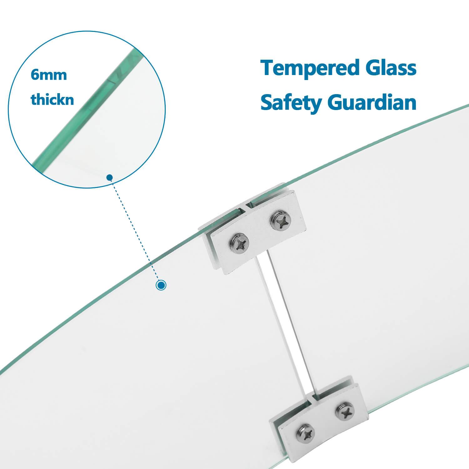 Sunburst Round Wind Guard Glass 29.1''⌀ X 5.5"