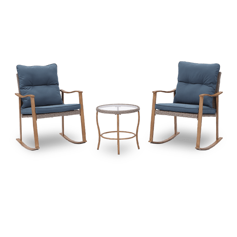 Lanai Wooden Paint Outdoor Rocking Chair Set