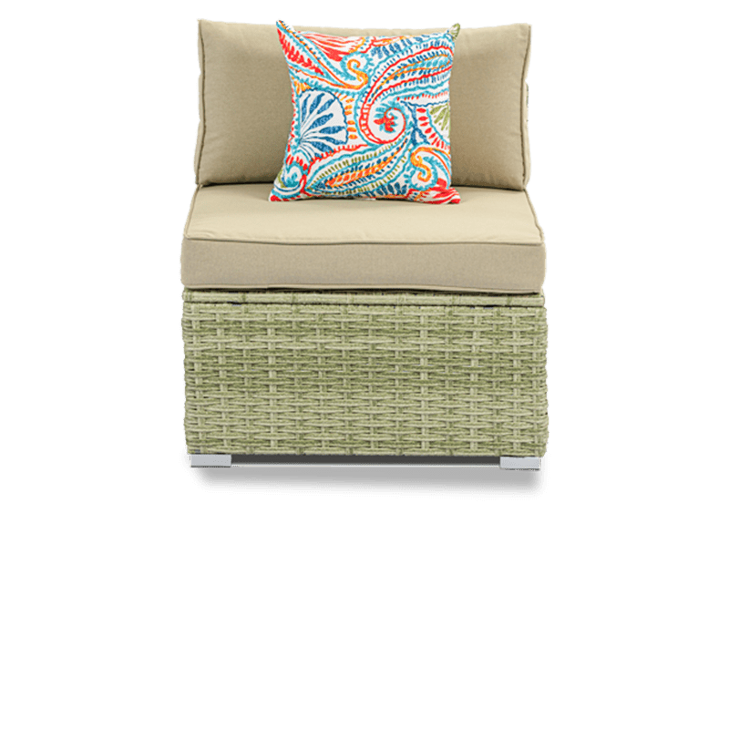 Aurora Wicker Single Modular Armless Chair