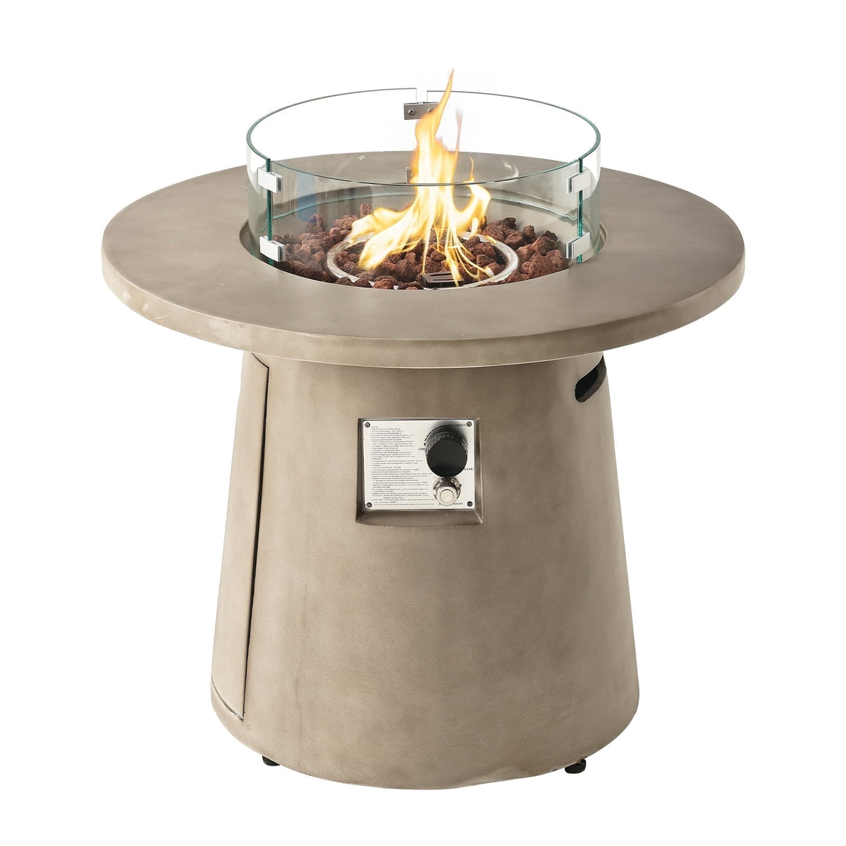COSIEST 31.5-Inch Round Propane Fire Pit, Magnesium Oxide Table, 40,00