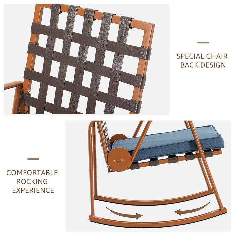 Uinta 3 Piece Iron Patio Rocking Chair Set – COSIEST