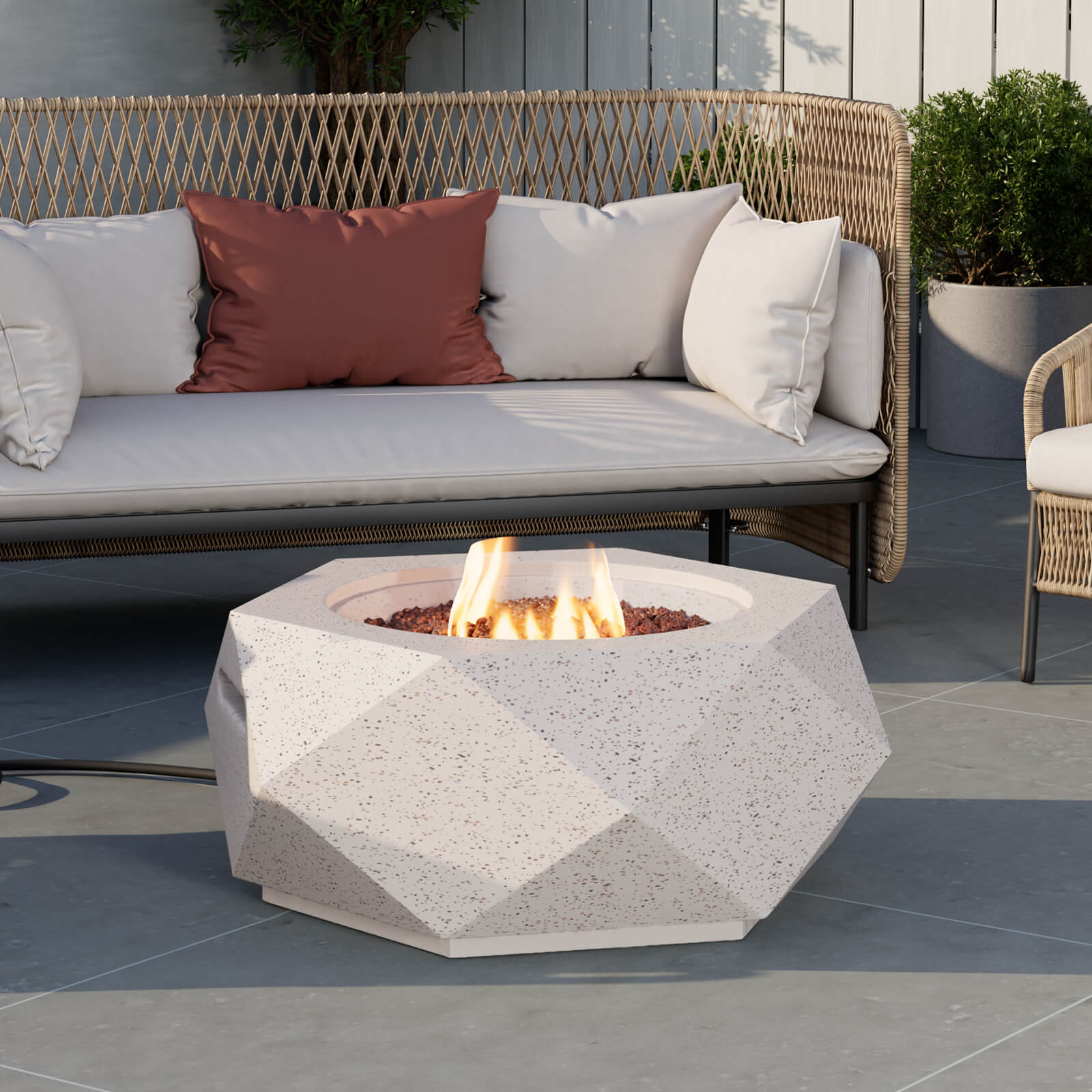 Rocky hexagon propane patio fire pit – COSIEST