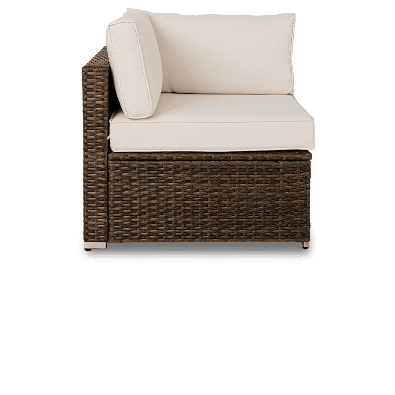 Aurora Wicker Single Modular Left Arm Chair