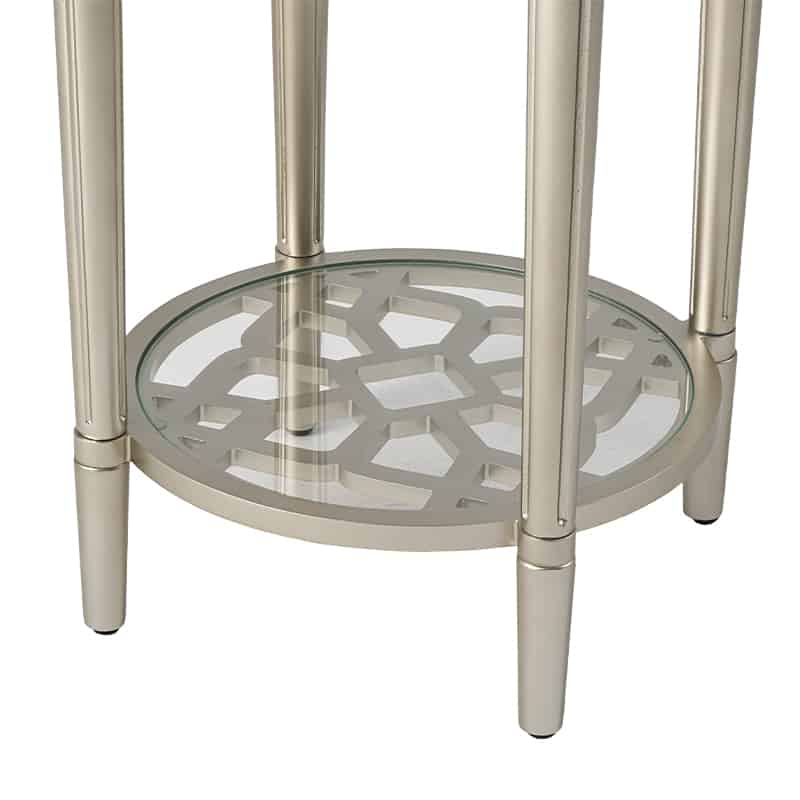 Charleston Gold Glass top Round Side Table