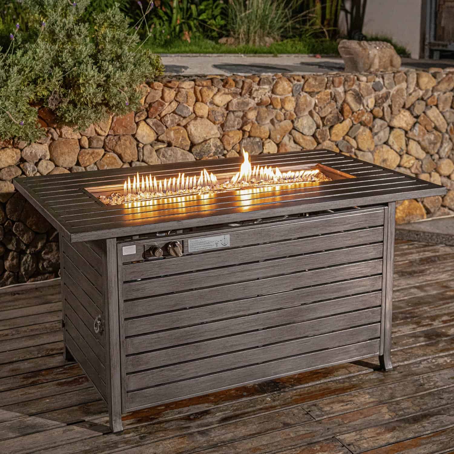 Eternity Rectangular Iron Propane Fire Pit Table