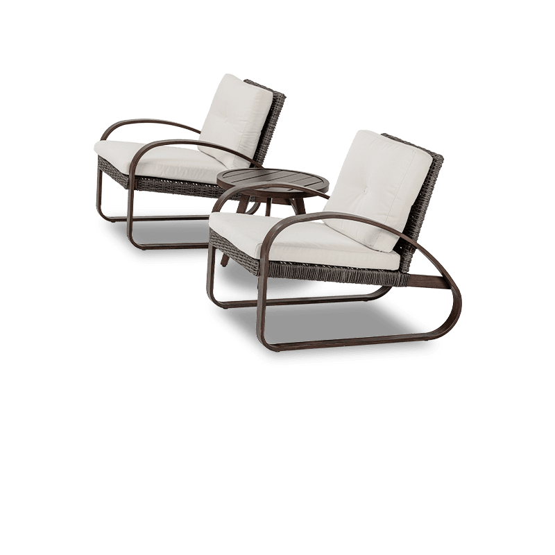 Delf 3 Piece Aluminum Outdoor Armchair Set