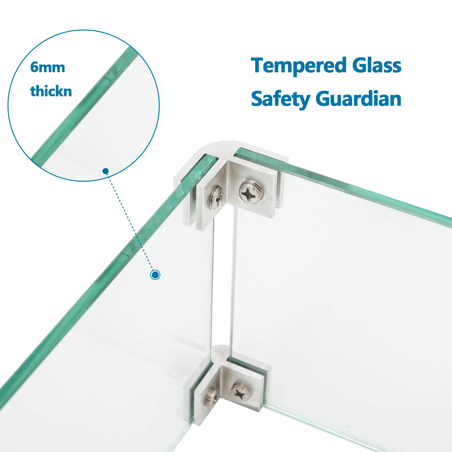 Sunburst Square Wind Guard Glass 21.7'' x 21.7” X 5.5"