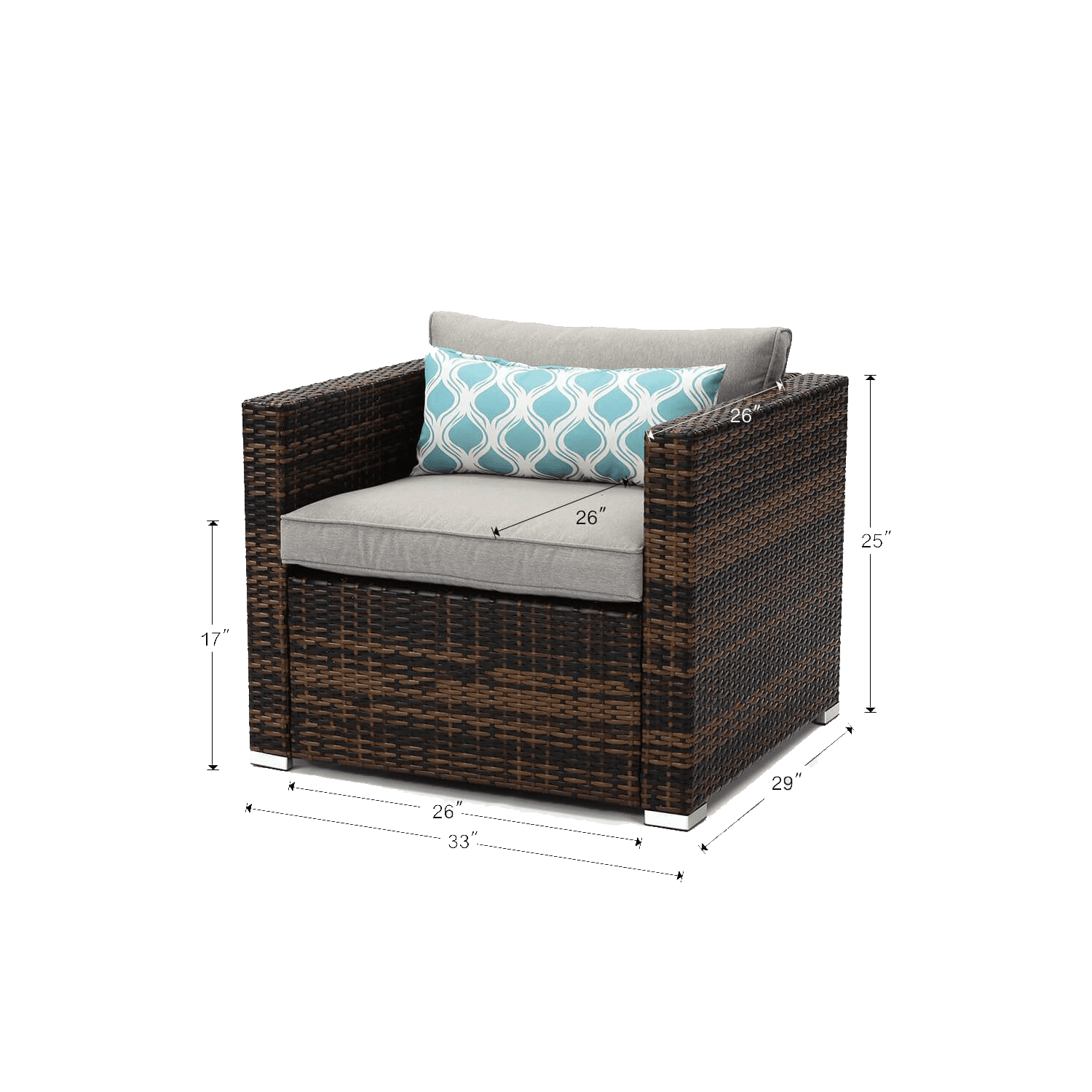 Sokach Single Mixed Brown Wicker Outdoor Chair