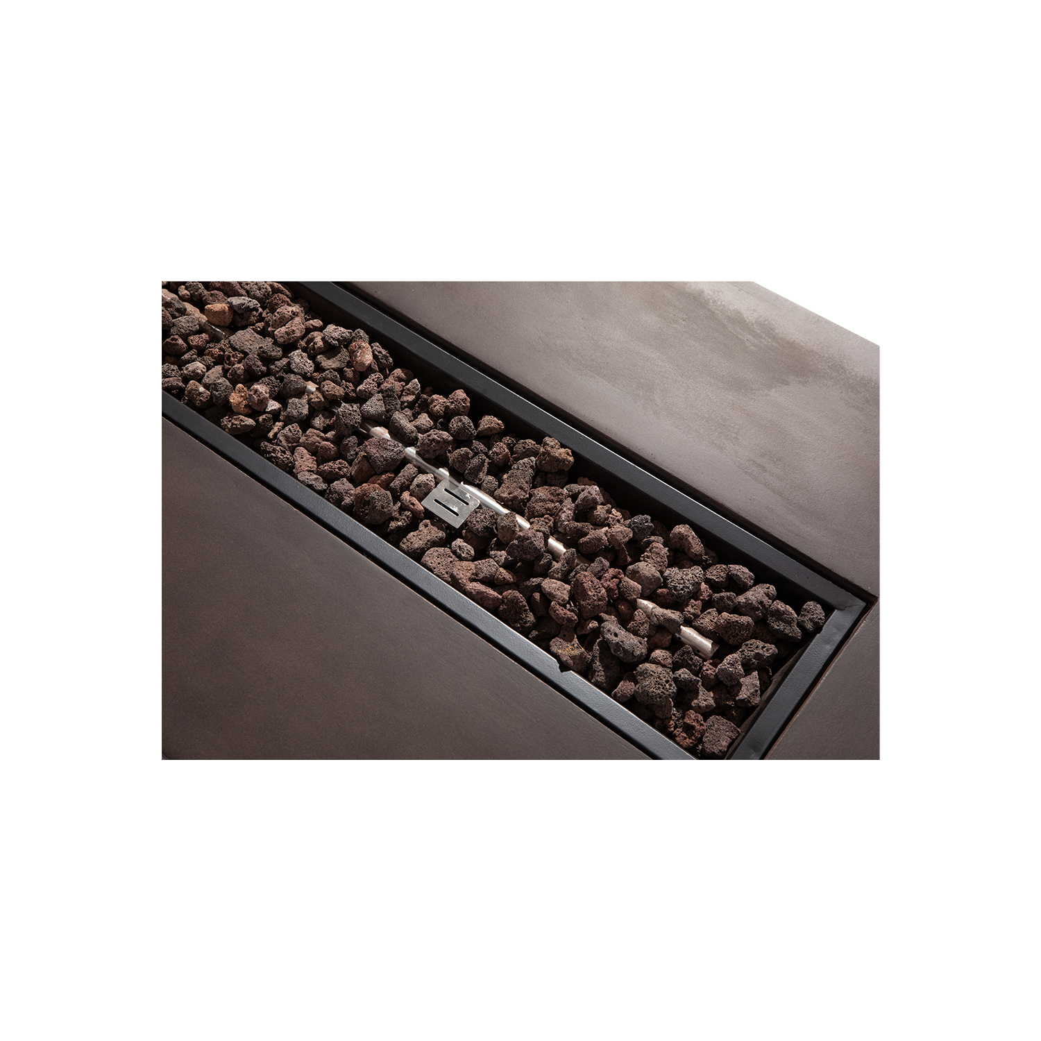 Bronze Rectangle Fire Pit with Wind Guard
