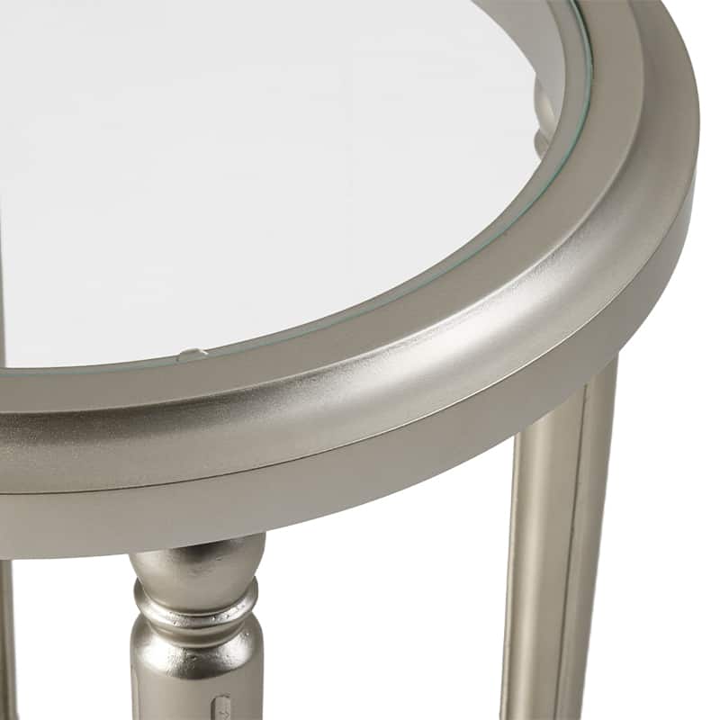 Charleston Gold Glass top Round Side Table