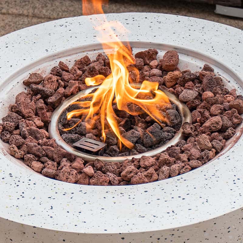 Rocky Round Outdoor Patio Propane Fire Pit