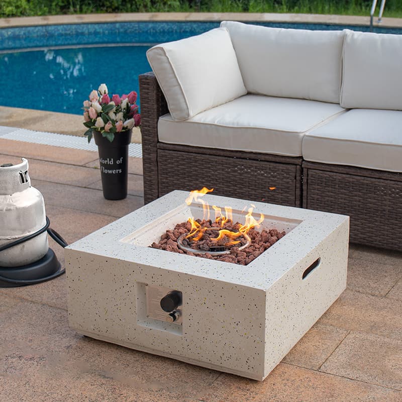 Rocky Square Outdoor Propane Fire Pit