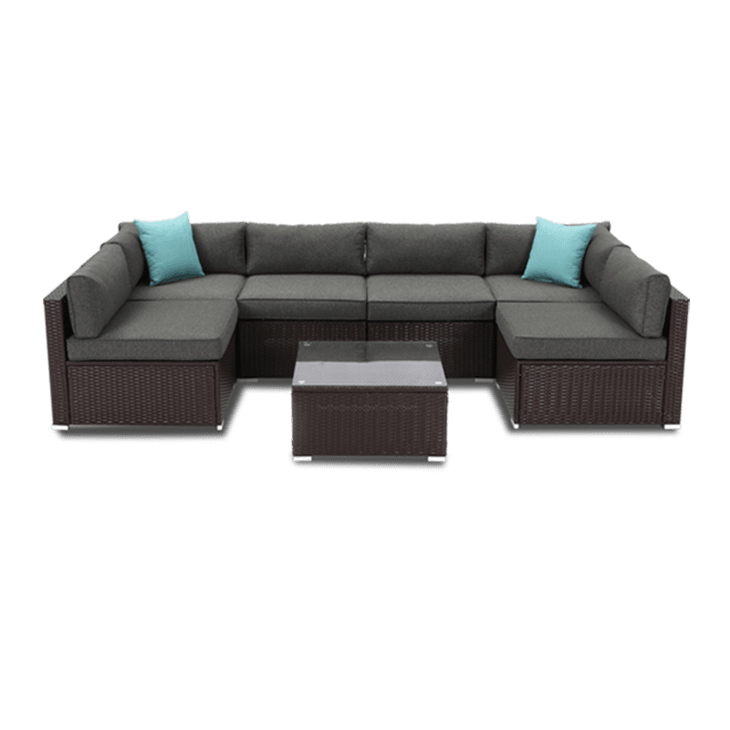 U shaped discount rattan furniture