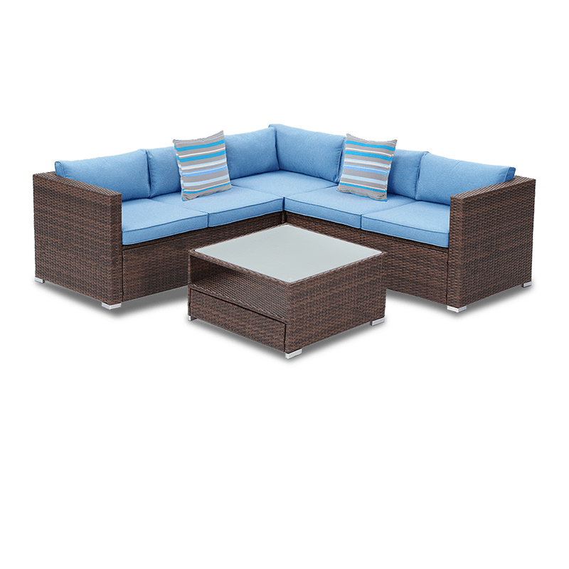 Brown wicker outdoor sectional deals