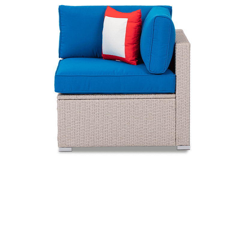 Aurora Wicker Single Modular Right Arm Chair