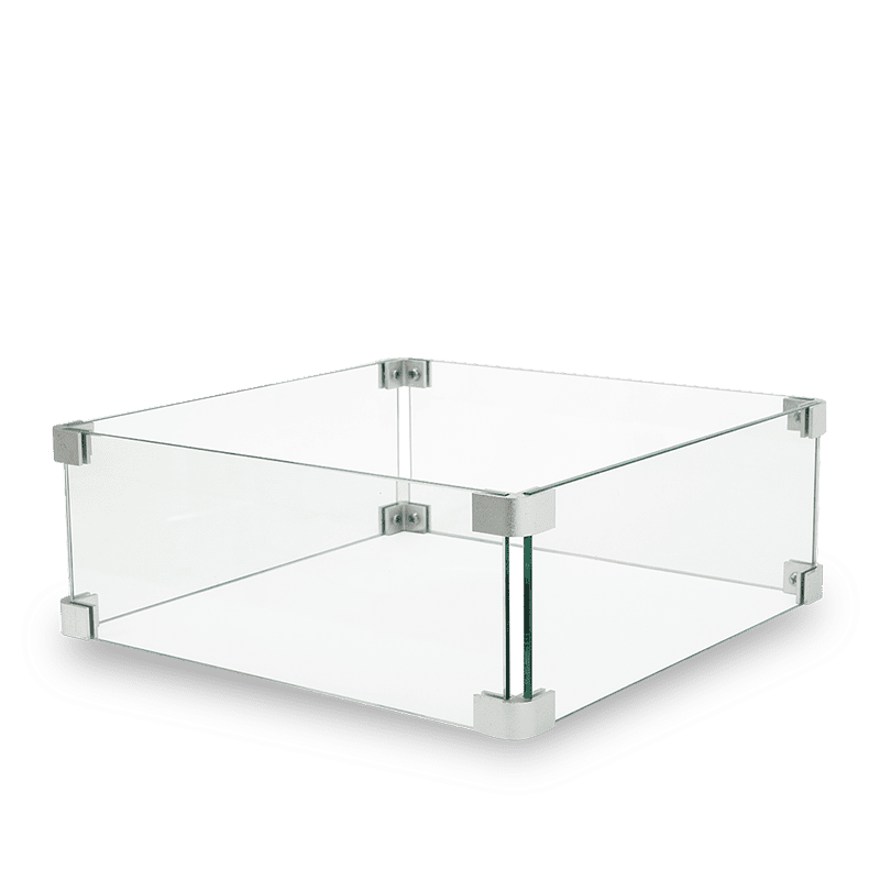 Sunburst Square Wind Guard Glass 14'' x 14” X 5.5"