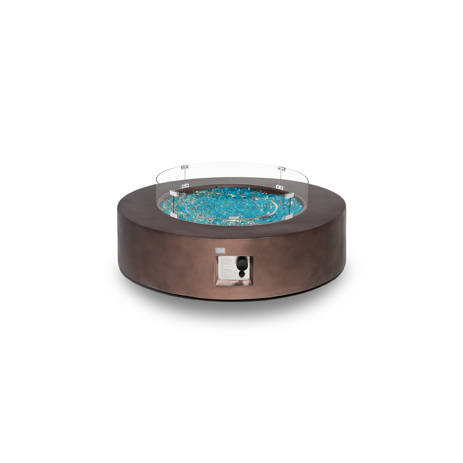 Bronze Round Propane Fire Pit Set