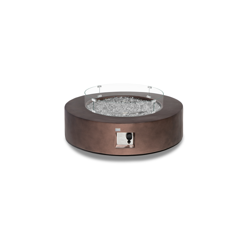 Bronze Round Fire Pit with Wind Guard
