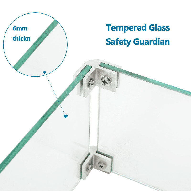 Sunburst Square Wind Guard Glass 17.3" X 17.3" X 5.5"
