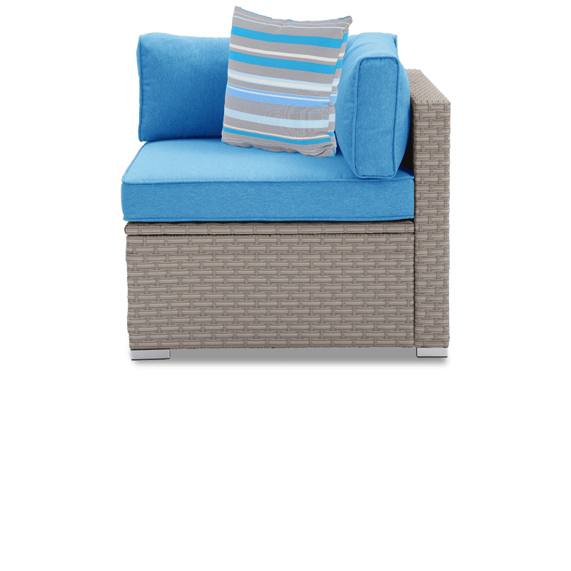 Aurora Wicker Single Modular Right Arm Chair